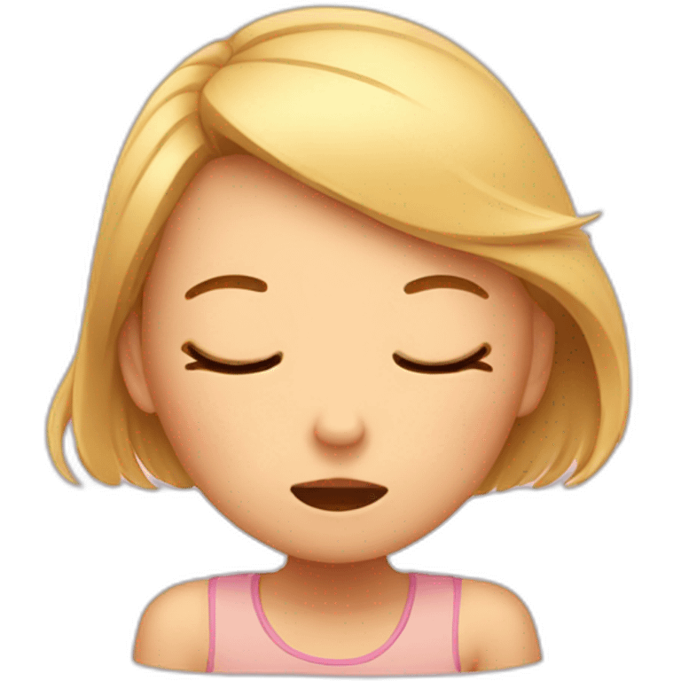 Girl with closed eyes opening mouth and stretching toung out emoji