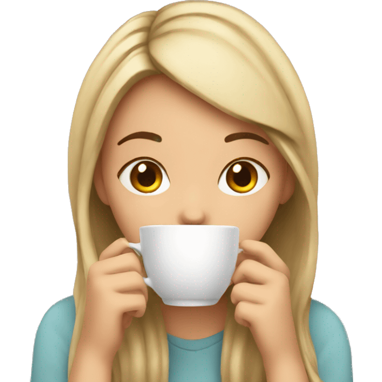 Girl sipping tea emoji