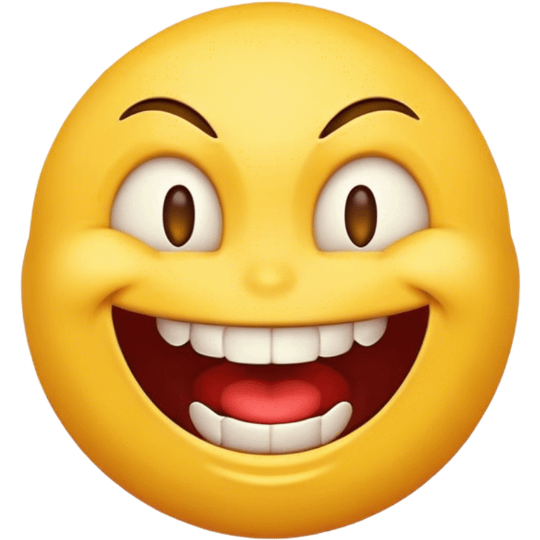 Emoji with evil laugh  emoji