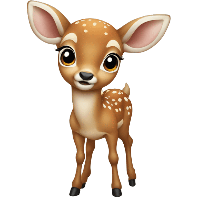 Cute baby deer walking with Doe eyes  emoji