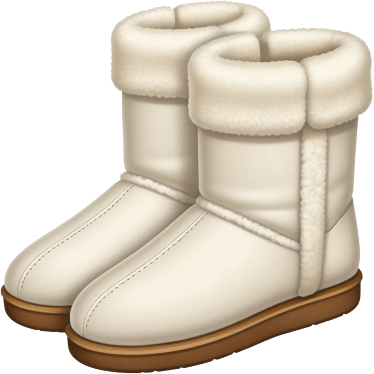 White shearling slipper boots emoji