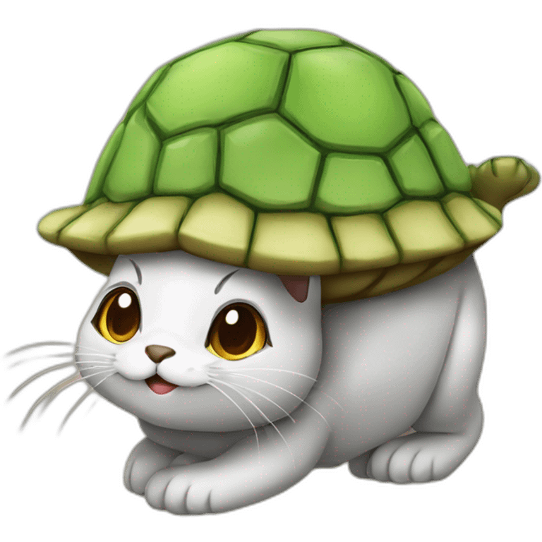 Tortue sur un chat emoji