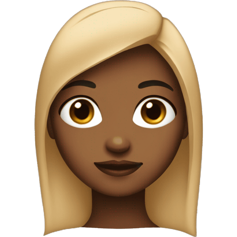 girl brown skin with black straight hiar emoji