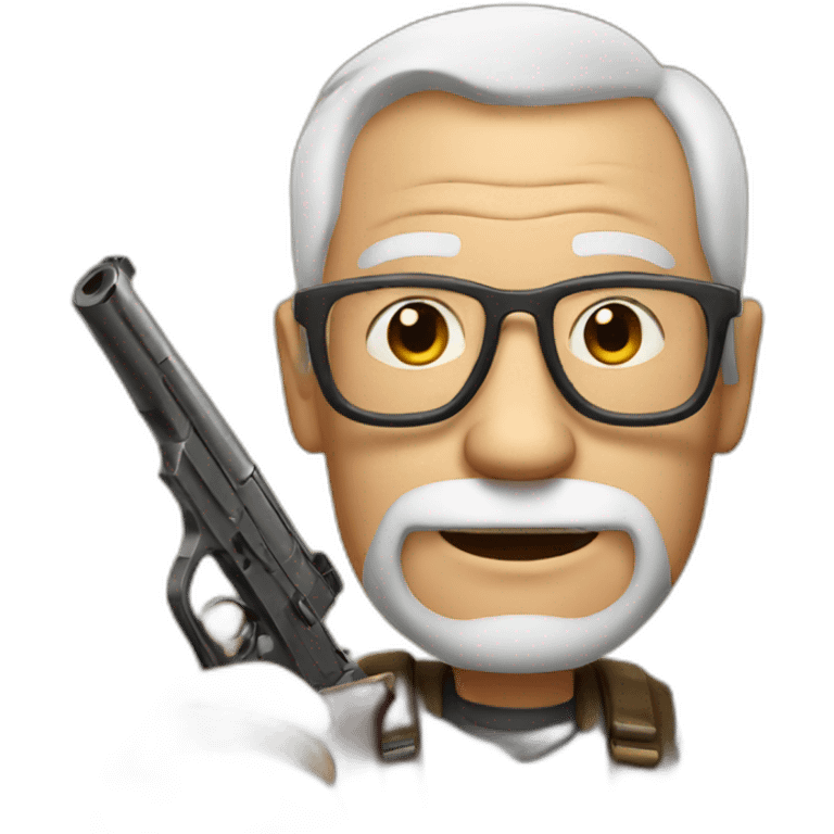 Grandfather with a gun emoji