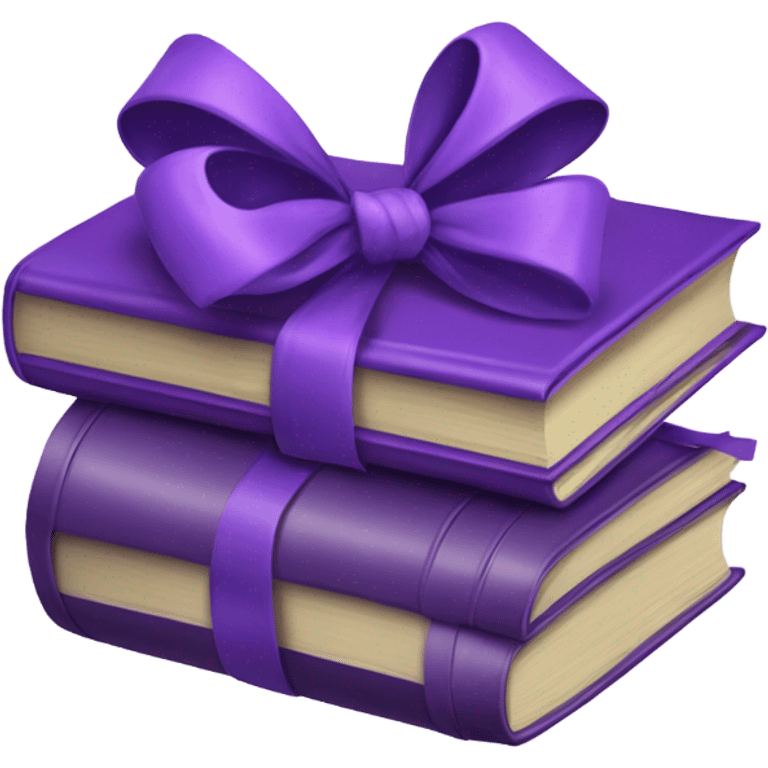 Purple books stick up together tide with a purple bow emoji