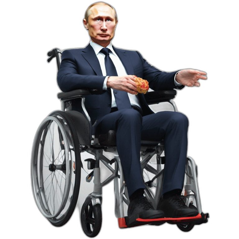 vladimir putin great wheelchair eating freshest meat cube emoji