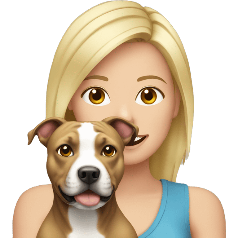 Blonde with staffordshire Bull terrier  emoji