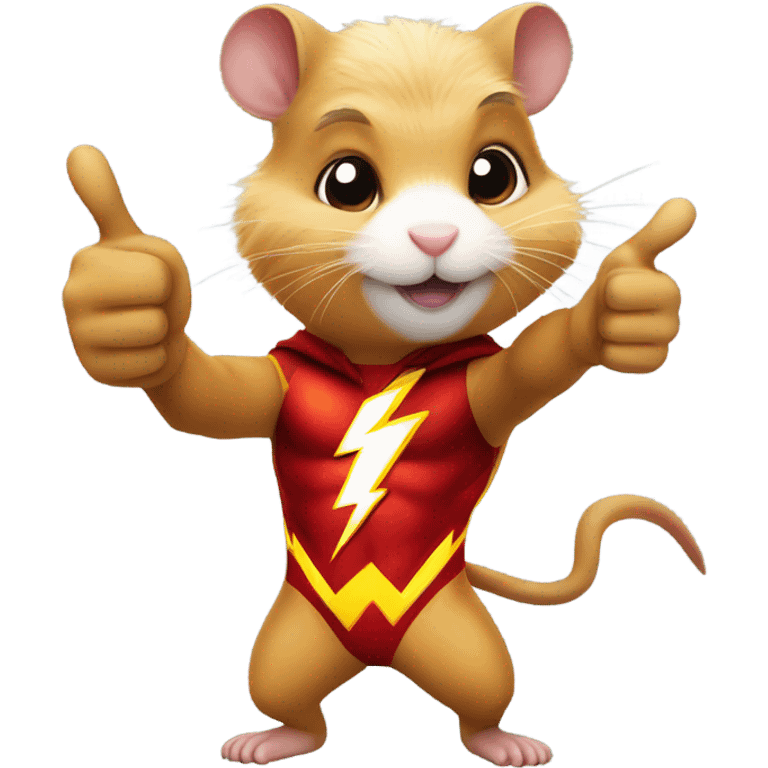 hamster The Flash shows thumbs up emoji