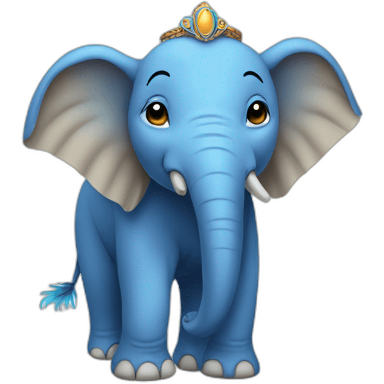 spiritual blue elephant with feathers emoji