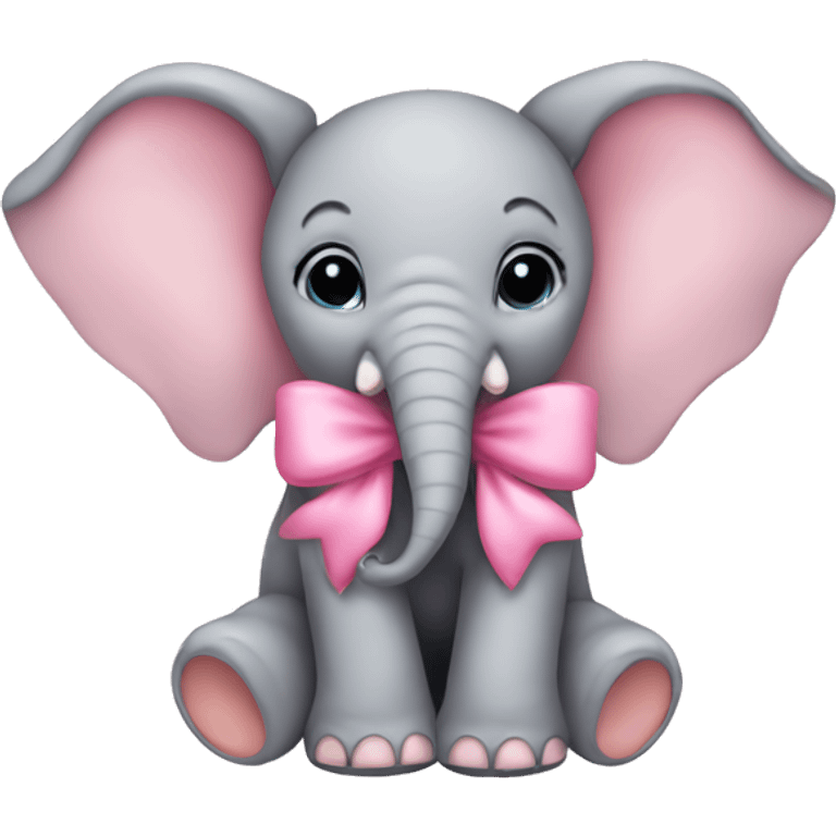 elephant baby pink bow emoji