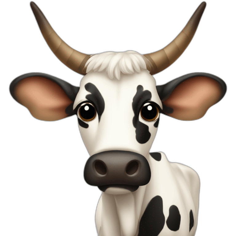 SPOTTED LONGHORN COW BIG emoji