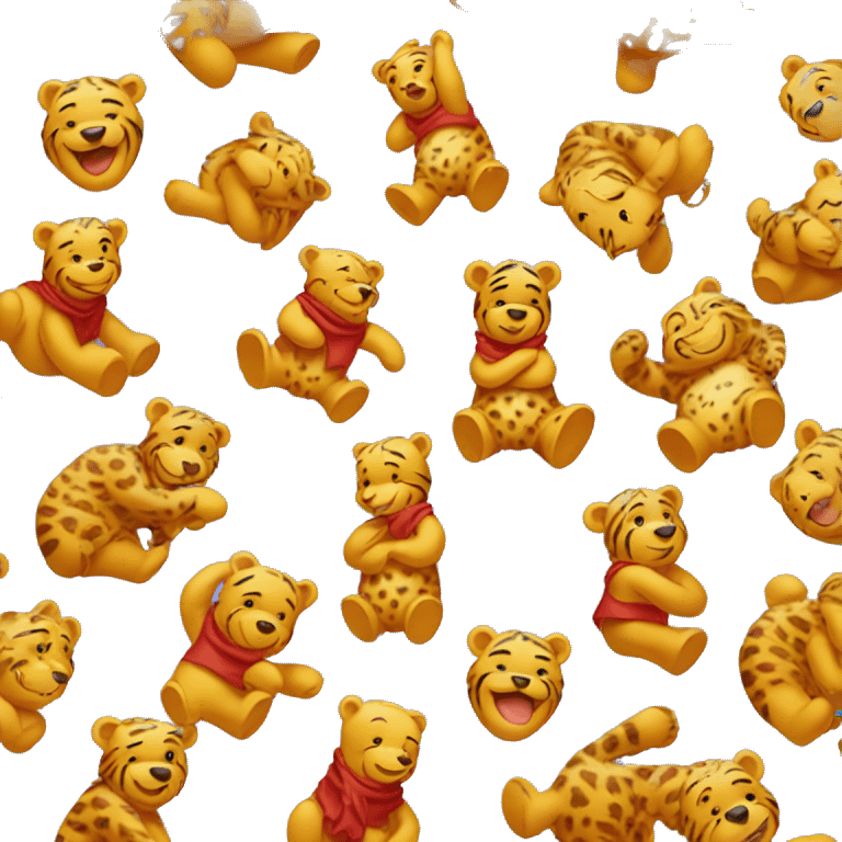 winnie the pooh wearing cheetah emoji