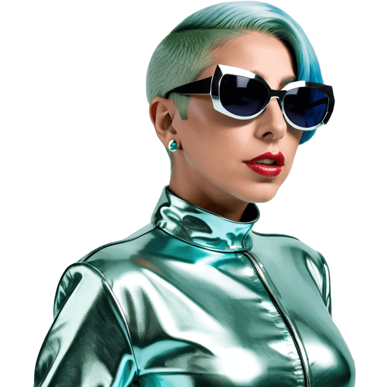 Lady GaGa with a blue buzz all emoji