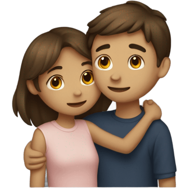 Girl hugging boy emoji