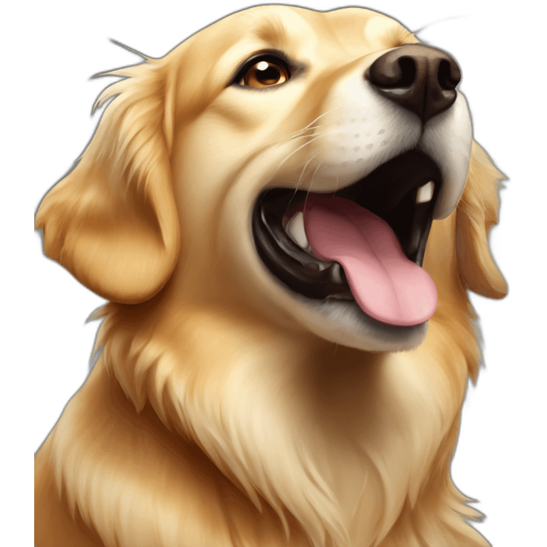 Barking golden retriever emoji