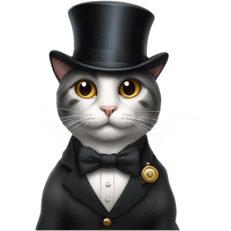 Cat with a top hat and monocle emoji