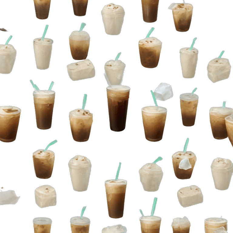 Starbuck ice coffee with ice cubes emoji