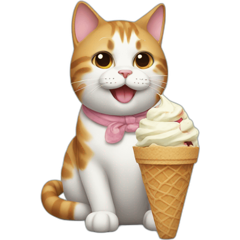 cat with ice-cream emoji