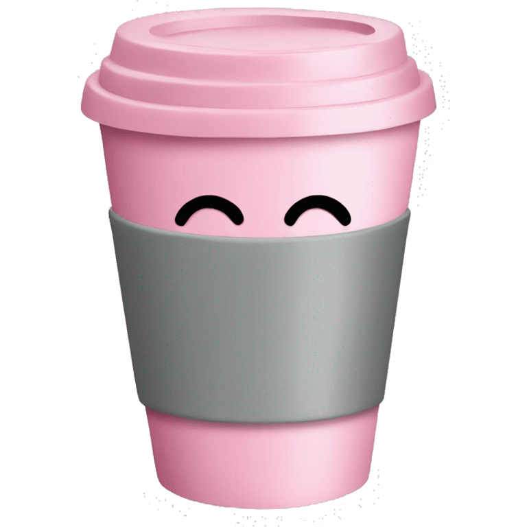 pink coffee cup with grey heart  emoji