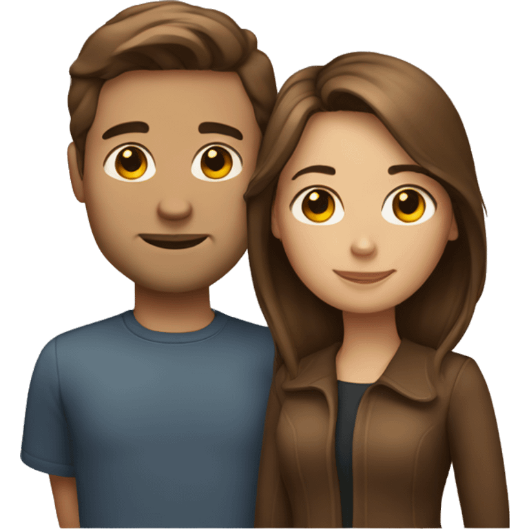 Couple with Brown Hair  emoji