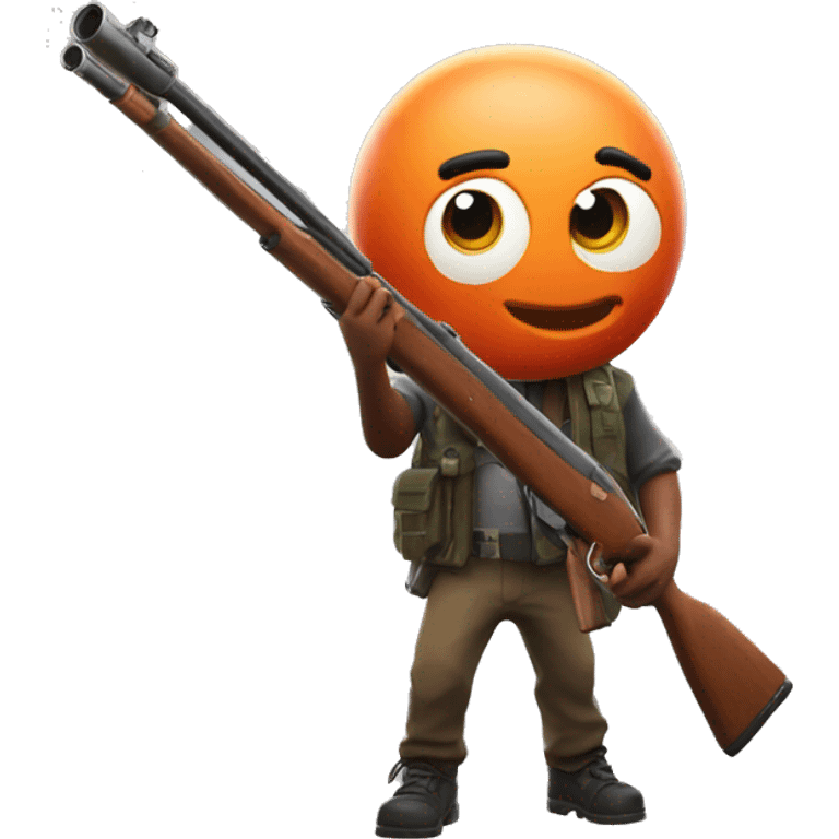 Fish stick Fortnite character holding a shotgun  emoji