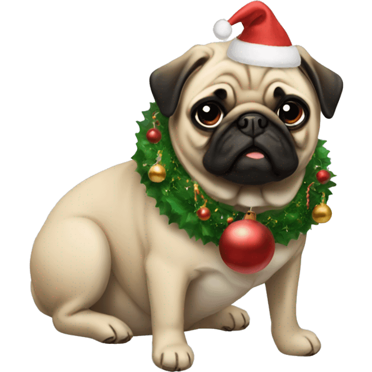 Christmas bells and pug emoji