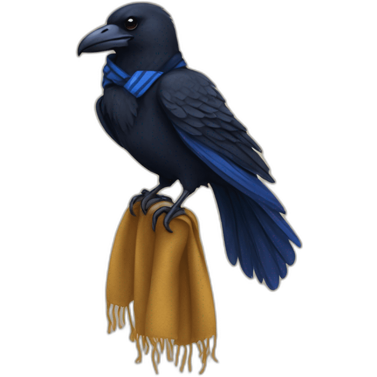 Ravenclaw raven with scarf hogwarts emoji