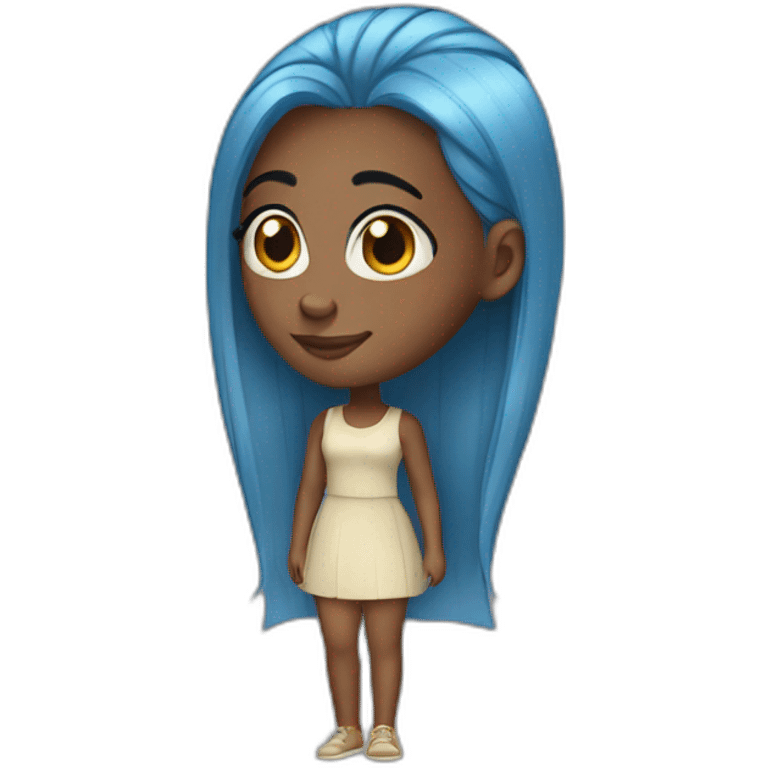 Pretty black girl with straight blue hair emoji