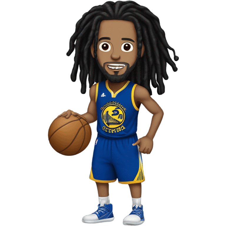 very light skin guy with 2 strand black dreads yelling with a steph curry jersey on with dread that are long to his shoulders and a black long sleeve shirt under emoji