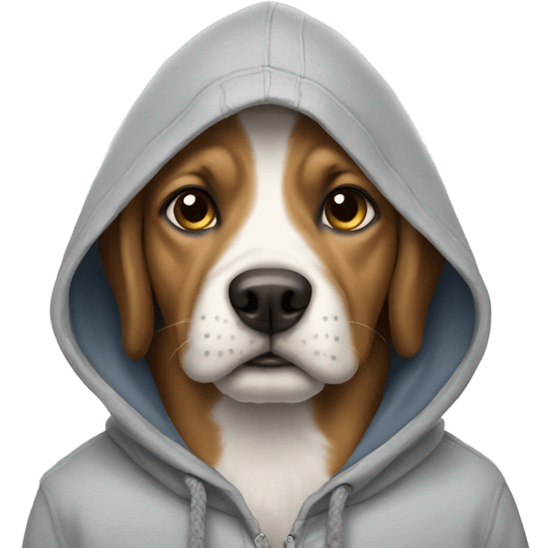 Dog wearing a hoodie emoji