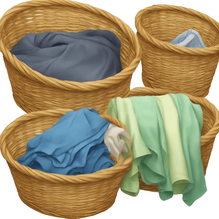 lUNDRY BASKET WITH FOLDED CLOTHES emoji