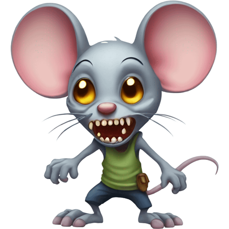 Scary zombie mouse emoji