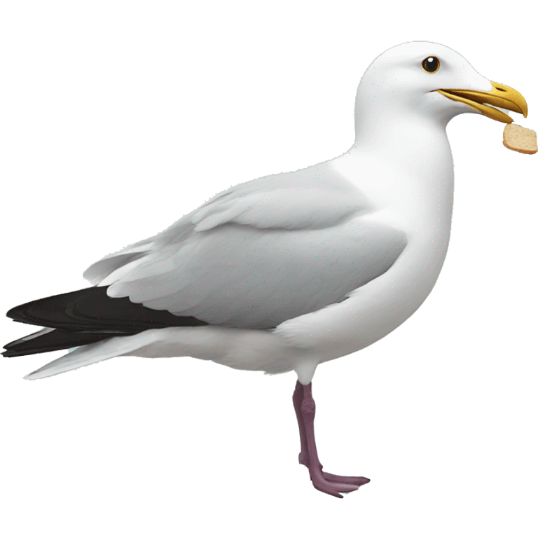 seagull stealing a sandwich emoji