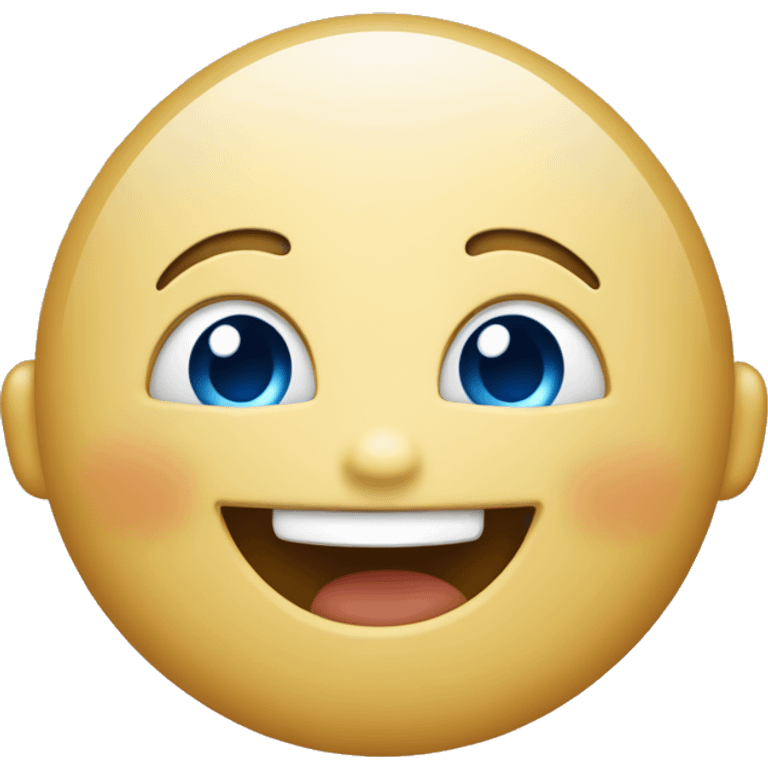 cute smiling emojii with blue eyes and a happy closed mouth emoji