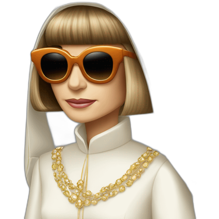 Anna wintour pope dress sunglasses emoji