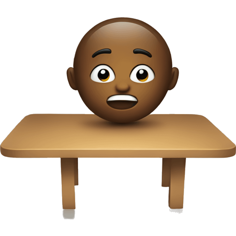 a face dancin over a table emoji