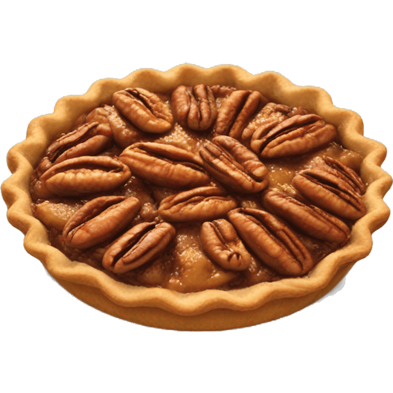 A cute, happy pecan pie emoji