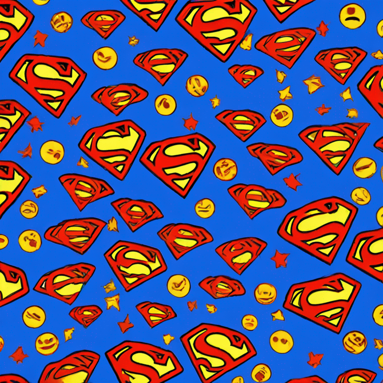 superman blue and red and yellow logo emoji