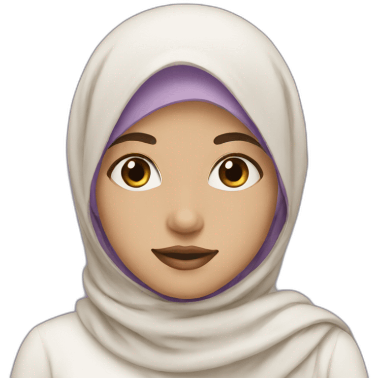 Emoji , girl , hijab , creamy white, soft purple  emoji