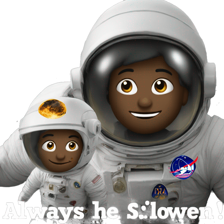 earth with astronaut looking at it and another astronaut behind him pointing at him behind his back "always has been" meme emoji