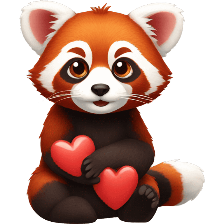 red panda with heart emoji