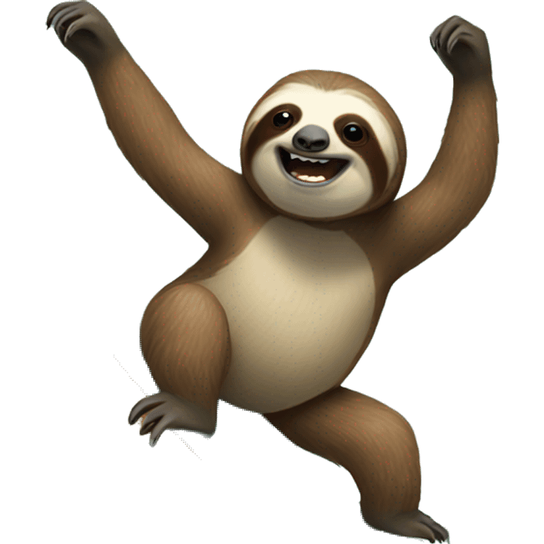 A sloth surfing emoji