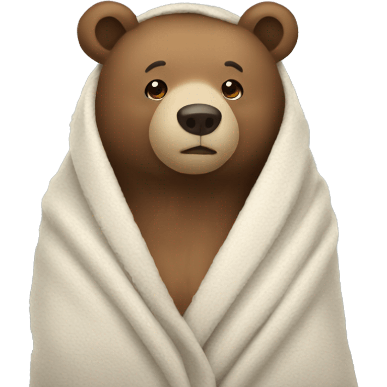 bear cozy in blanket emoji