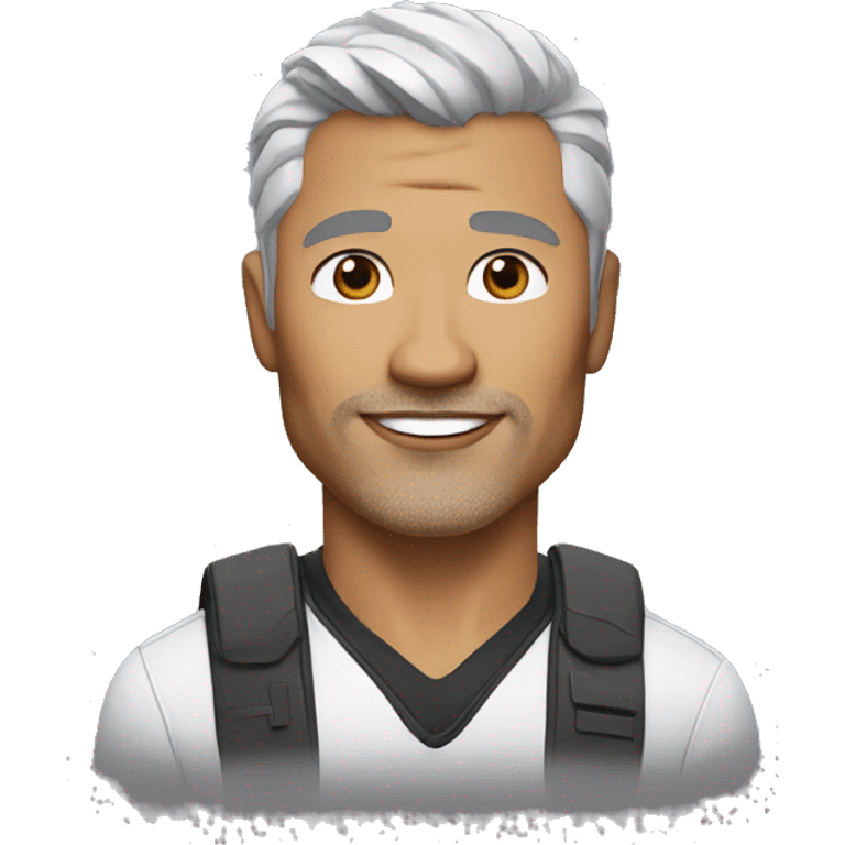 memoji of silver fox, the rock, v neck emoji