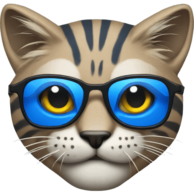 blue wildcat with sunglasses emoji