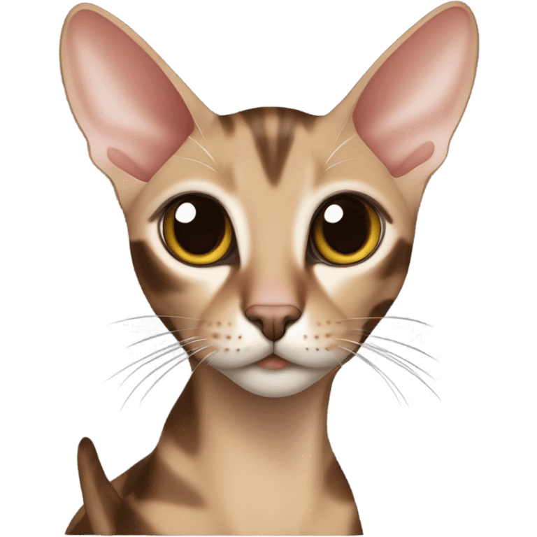 The Oriental Shorthair cat, brown with black stripes emoji