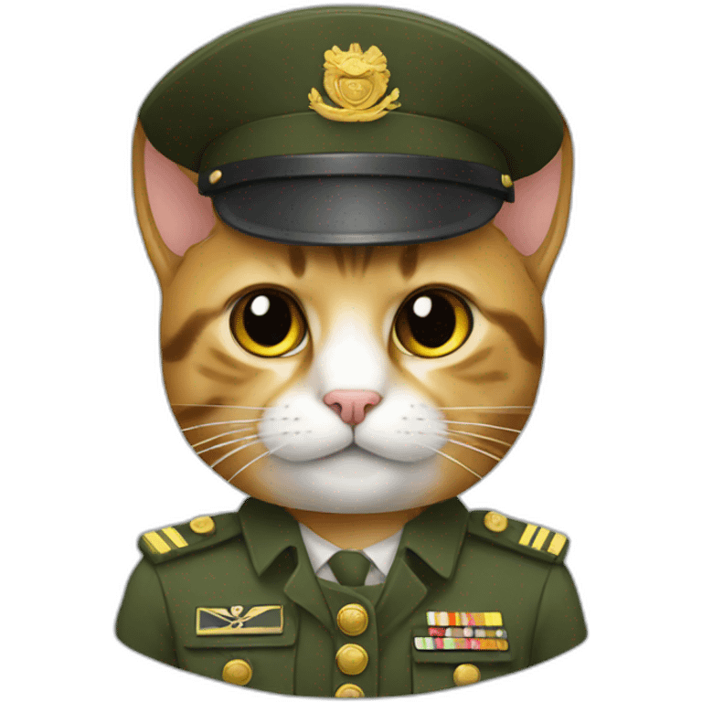 a cat in a military uniform emoji