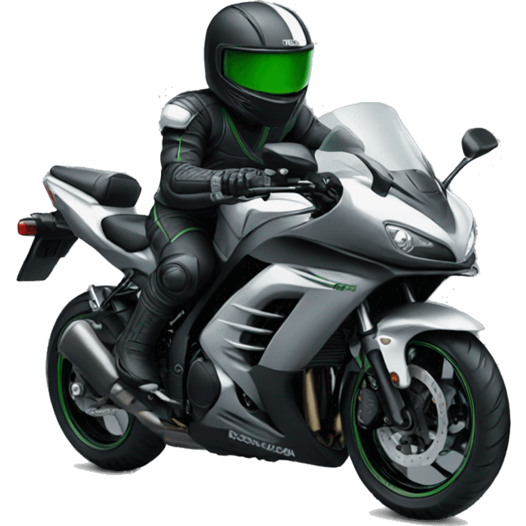 Ninja driving Kawasaki ninja emoji