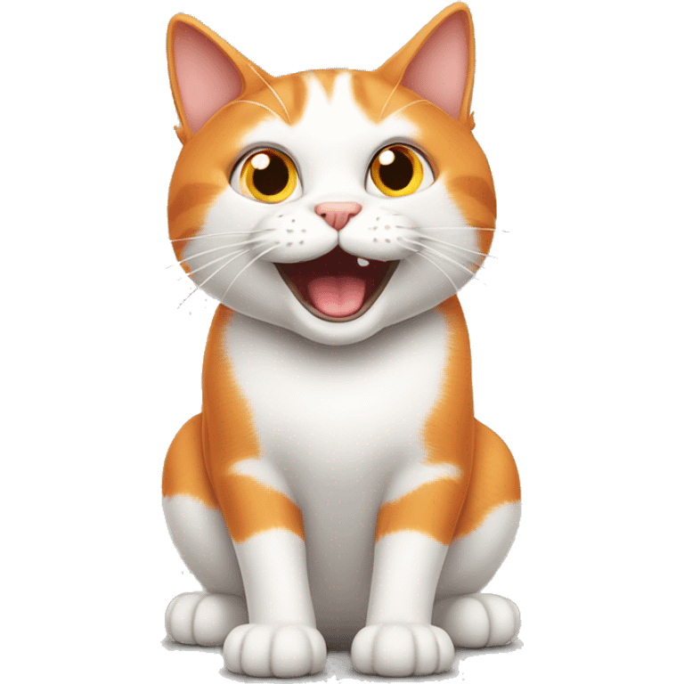 orange white cat being crazy emoji