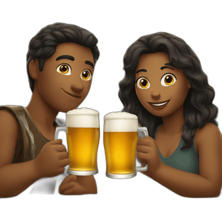 friends in pub drinking beer emoji